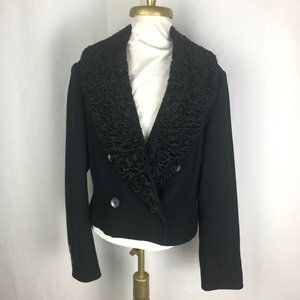 Vintage 100% Wool Small Norgail LTD New York Cropped Jacket with Detachable Coll